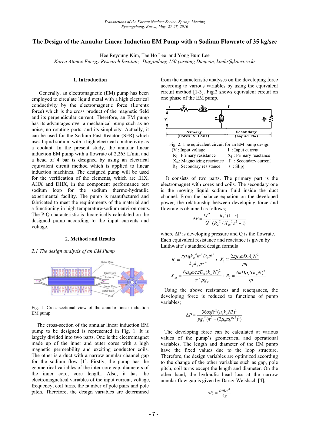 The Design of the Annular Linear Induction EM Pump with a Sodium Flowrate of 35 Kg/Sec