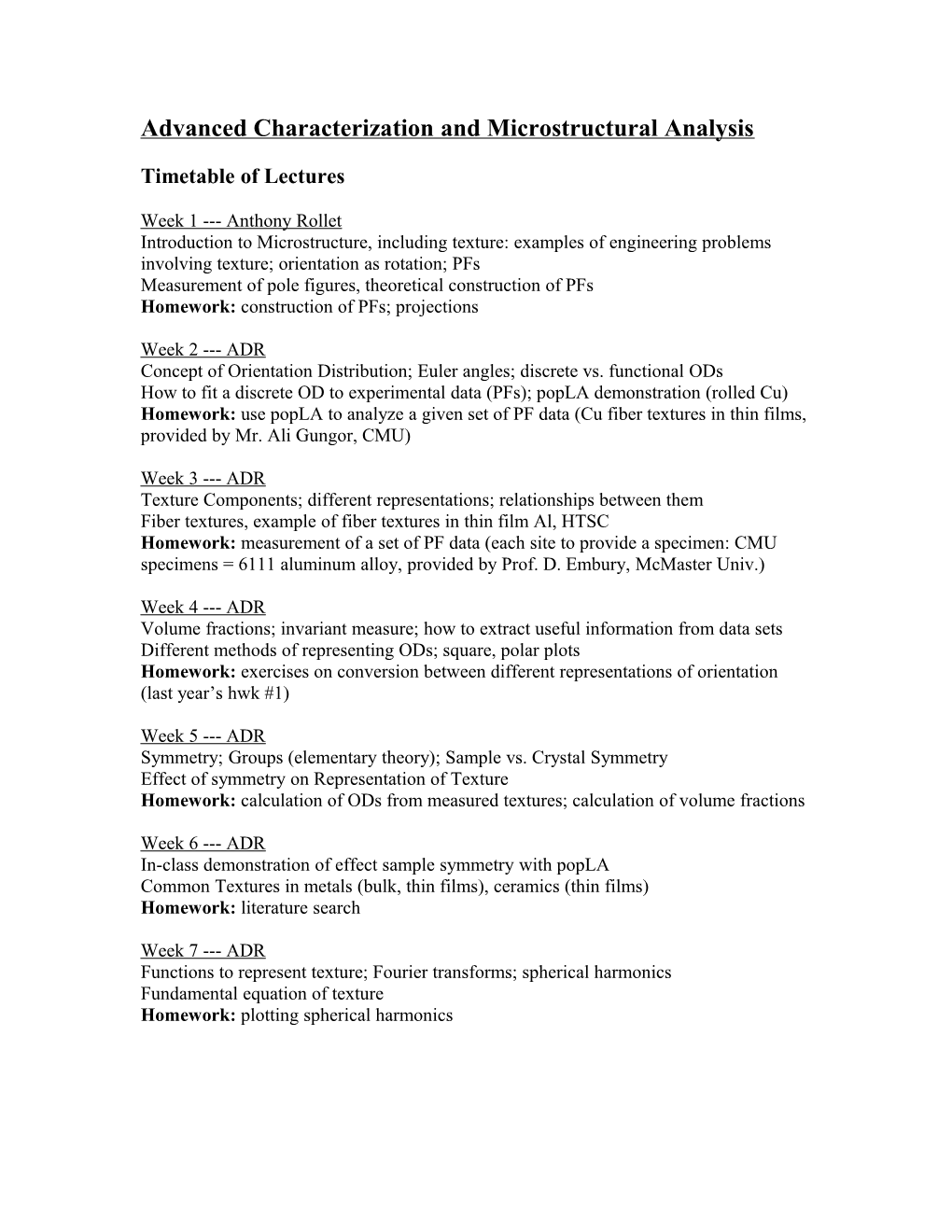 Advanced Characterization and Microstructural Analysis