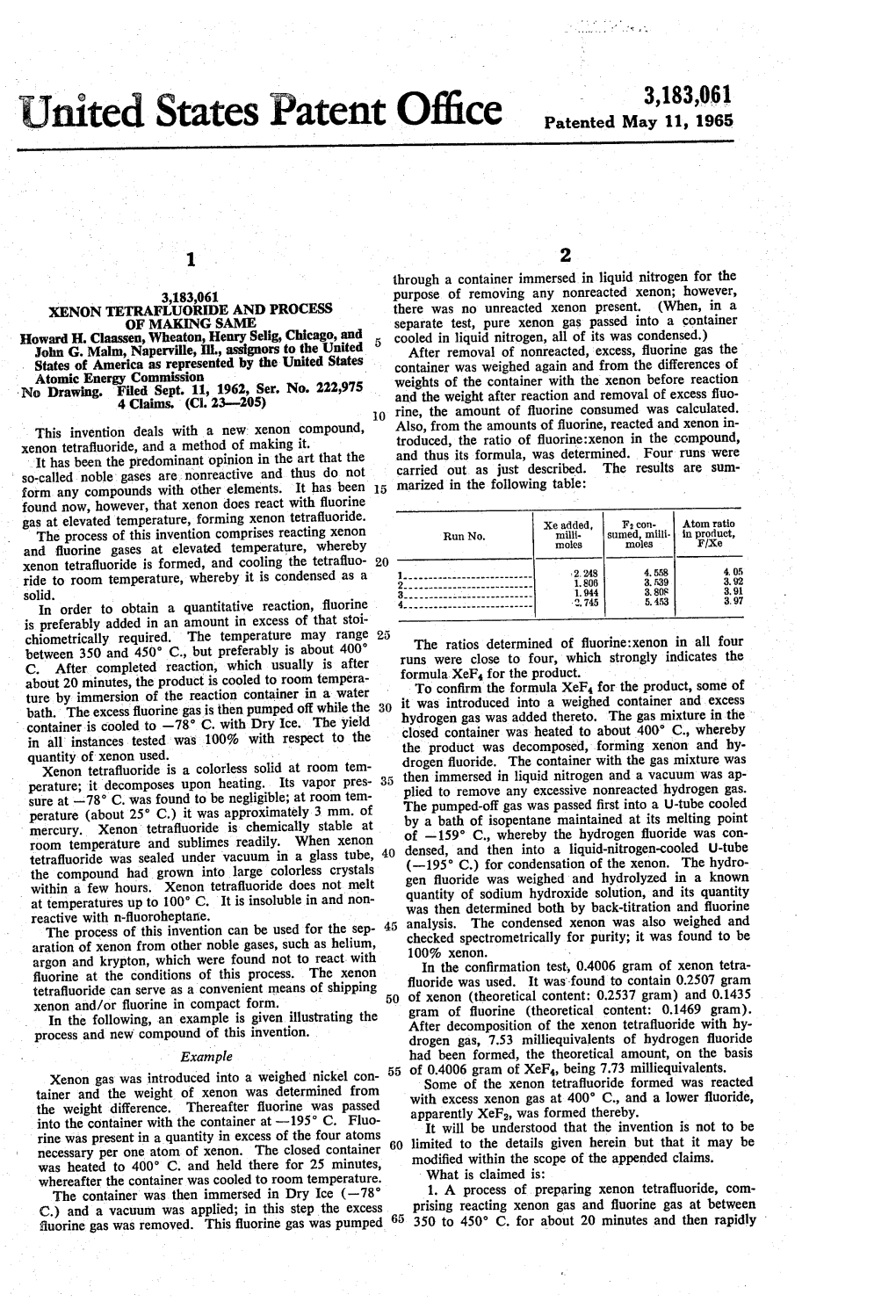 United States Patent Office Patented May 11, 1965