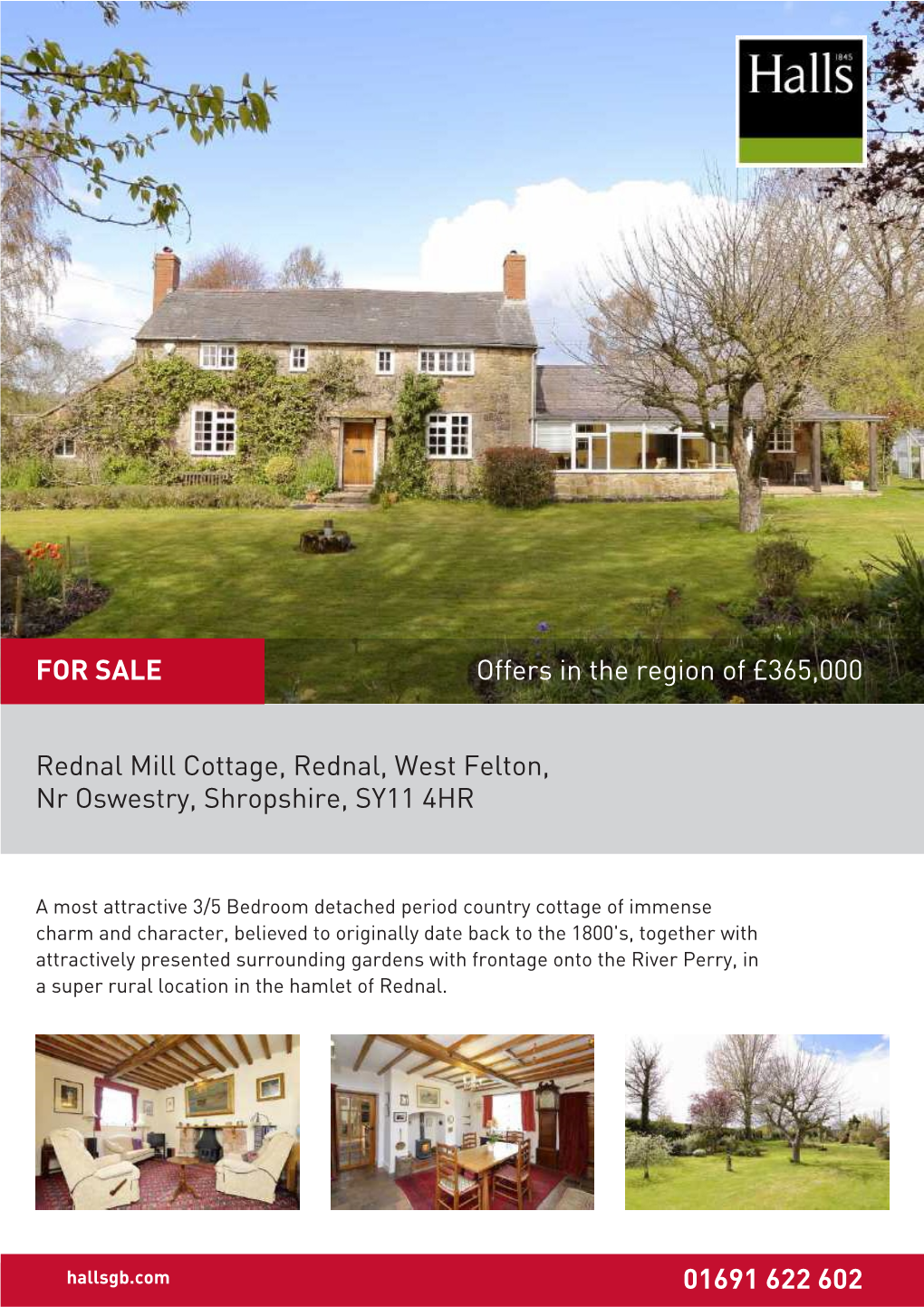 Rednal Mill Cottage, Rednal, West Felton, Nr Oswestry, Shropshire, SY11 4HR