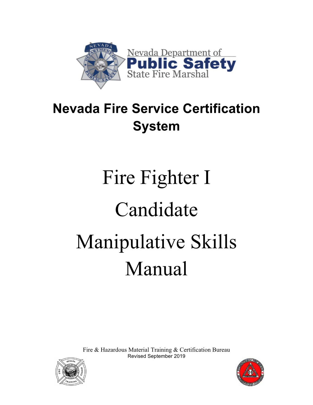 Fire Fighter I Candidate Manipulative Skills Manual