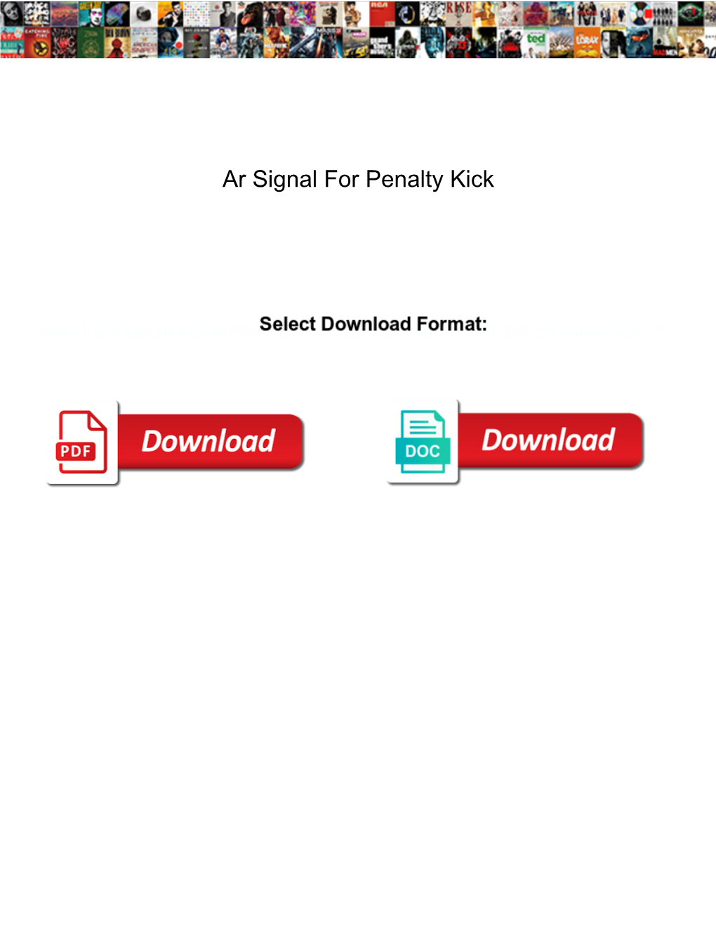 Ar Signal for Penalty Kick