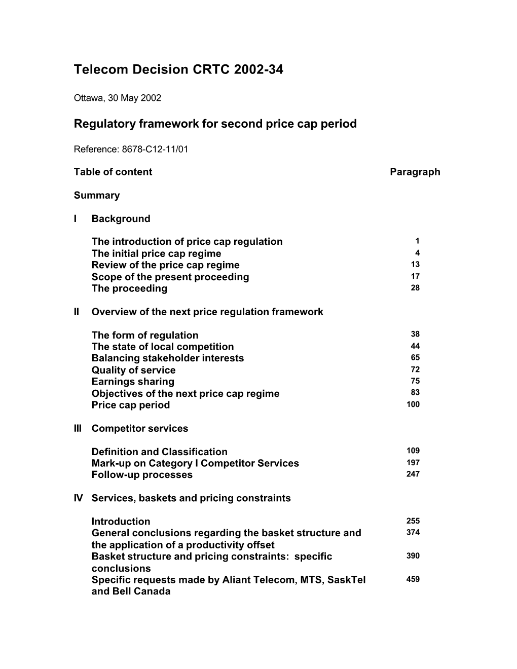 Telecom Decision CRTC 2002-34