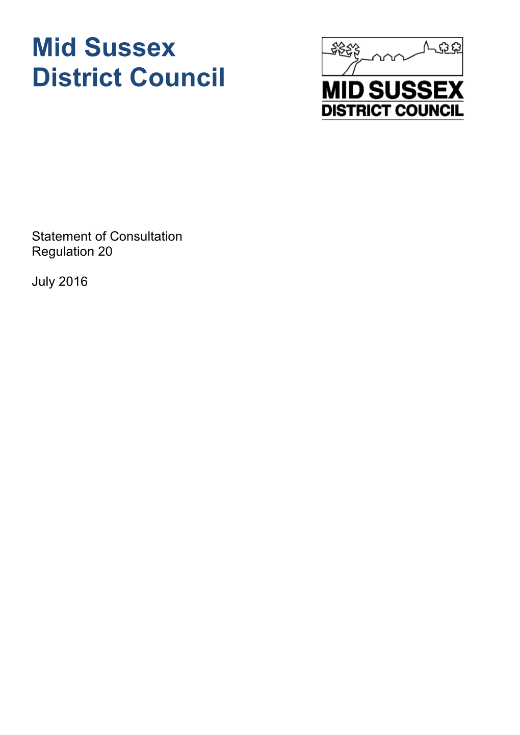 Statement of Consultation Regulation 20