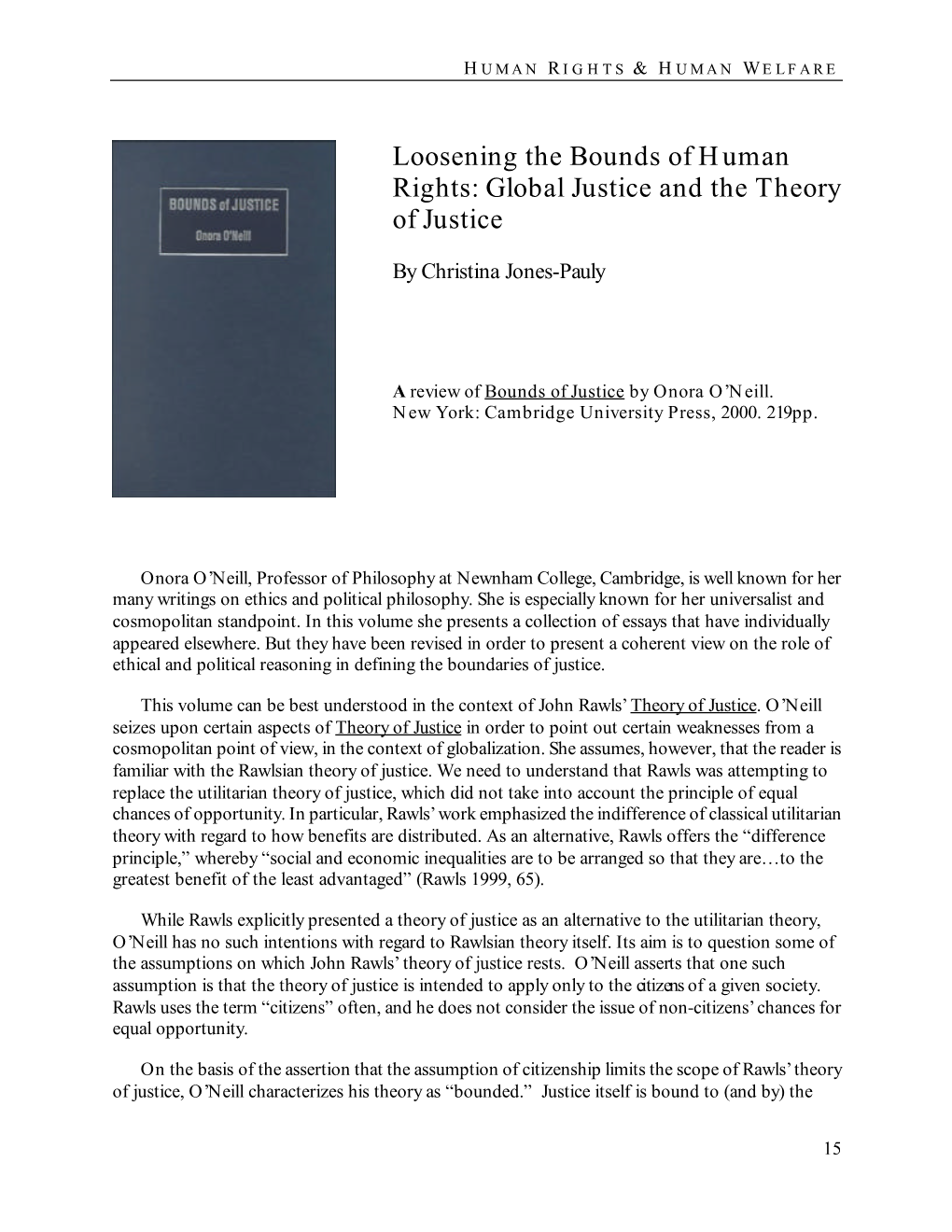 Global Justice and the Theory of Justice