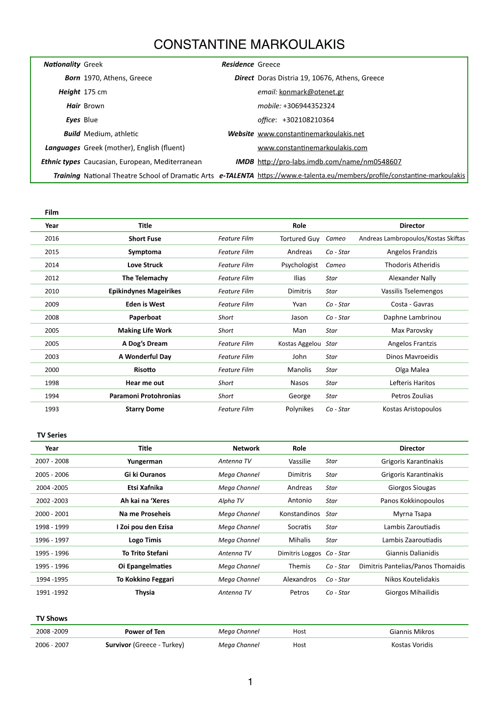 English CV Markoulakis 2016