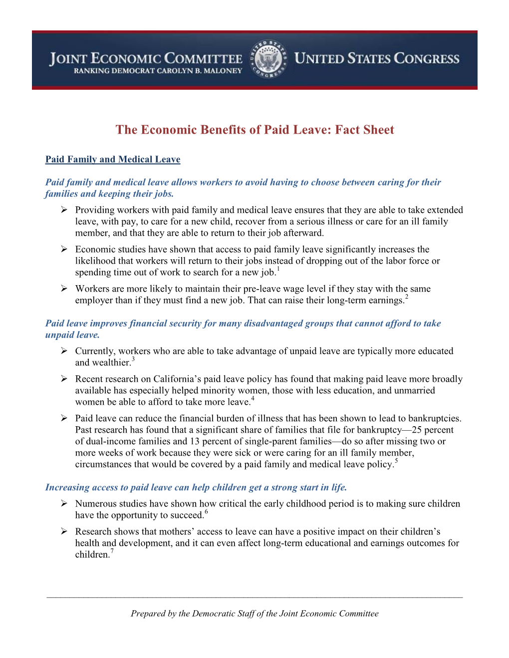 The Economic Benefits of Paid Leave: Fact Sheet