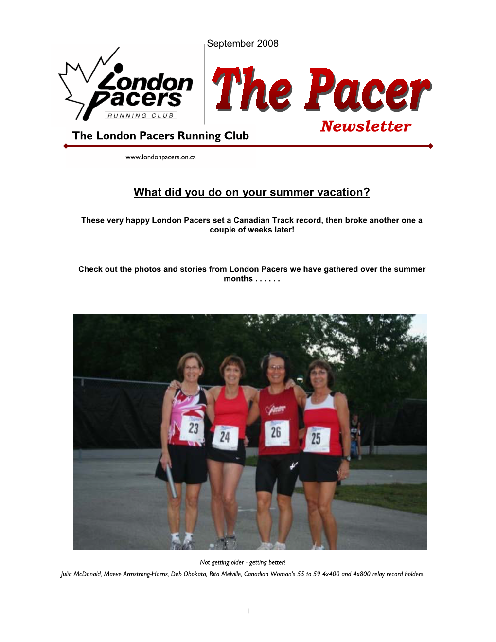 Pacers Newsletterseptember 2008
