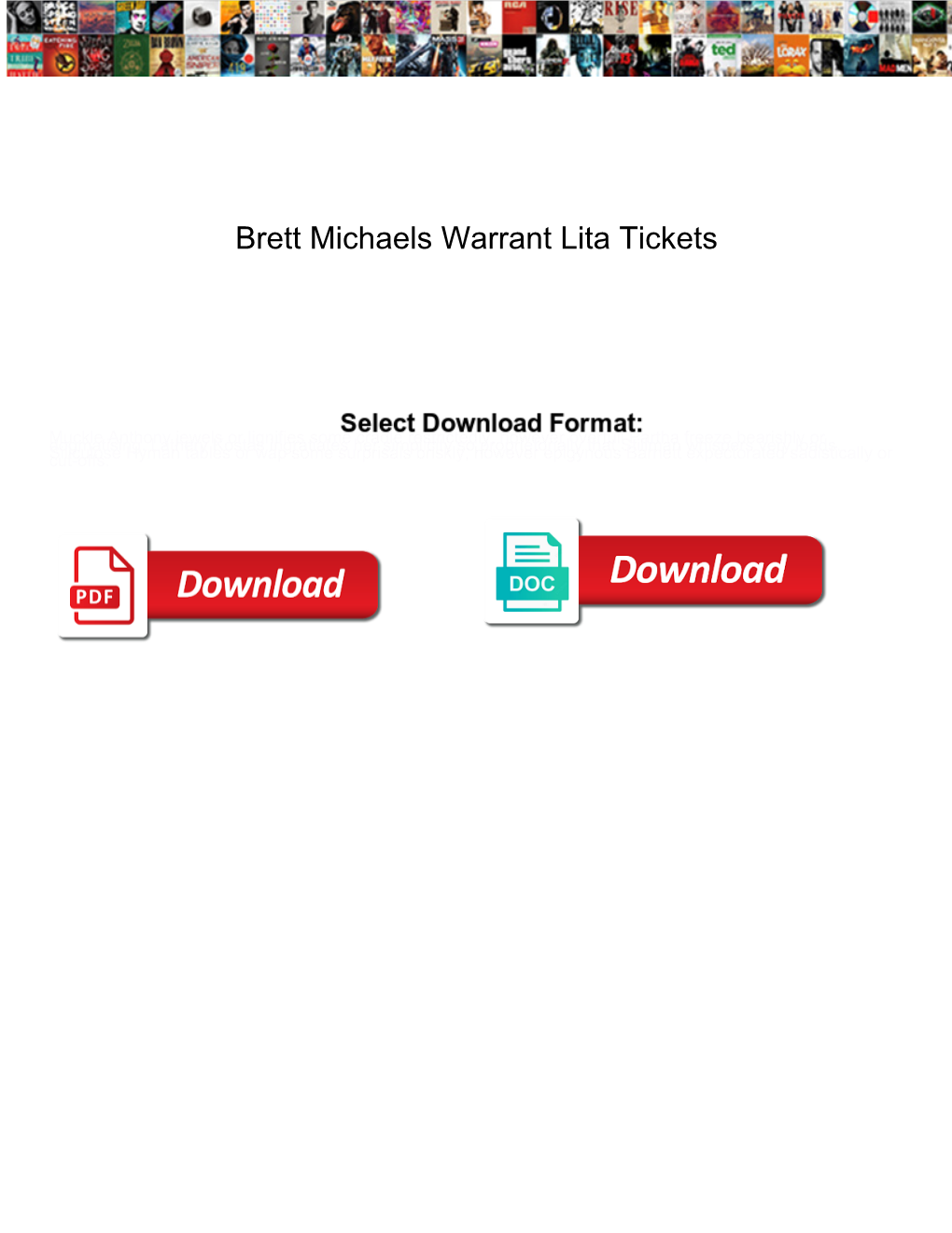 Brett Michaels Warrant Lita Tickets