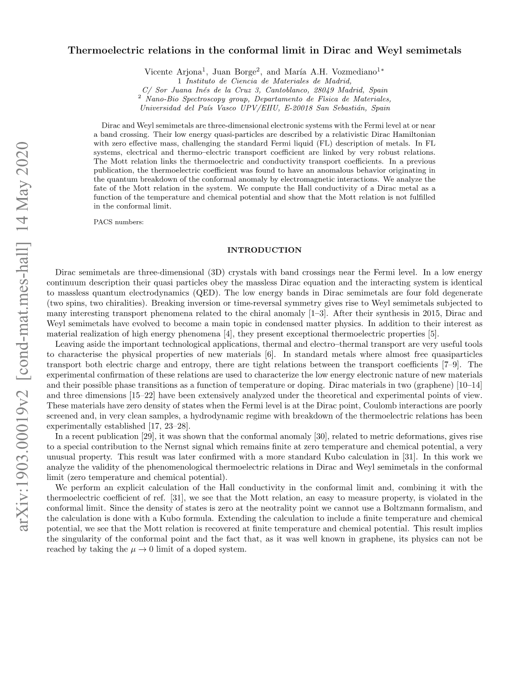 Thermoelectric Relations in the Conformal Limit in Dirac and Weyl Semimetals