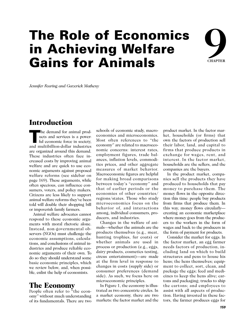 The Role of Economics in Achieving Welfare Gains for Animals 9CHAPTER