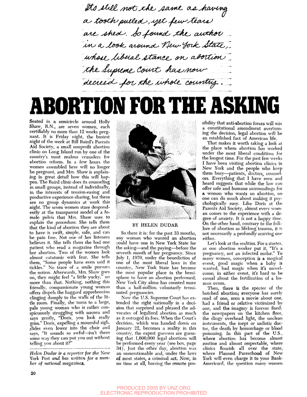 Abortion for the Asking