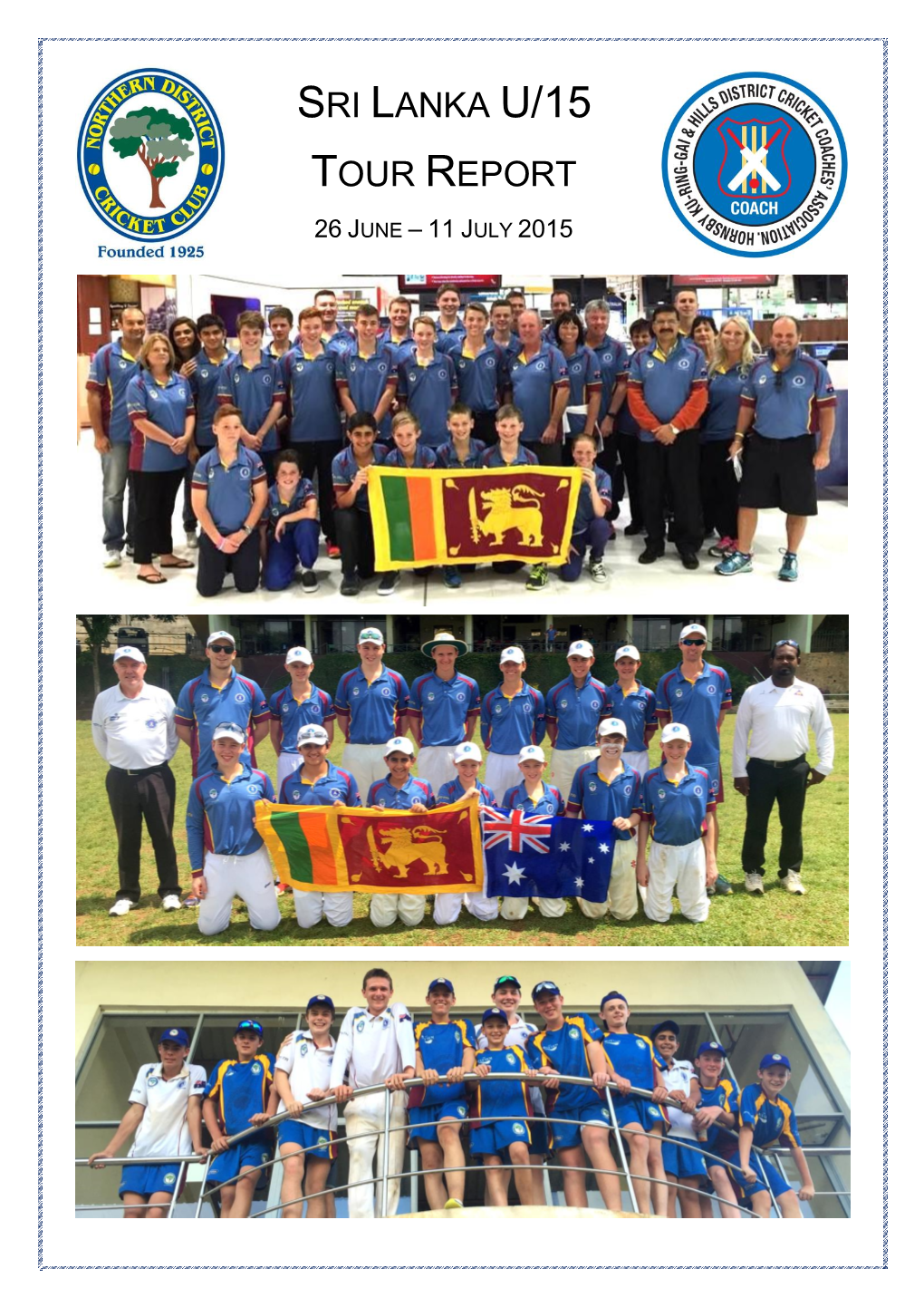 Sri Lanka U/15 Tour Report