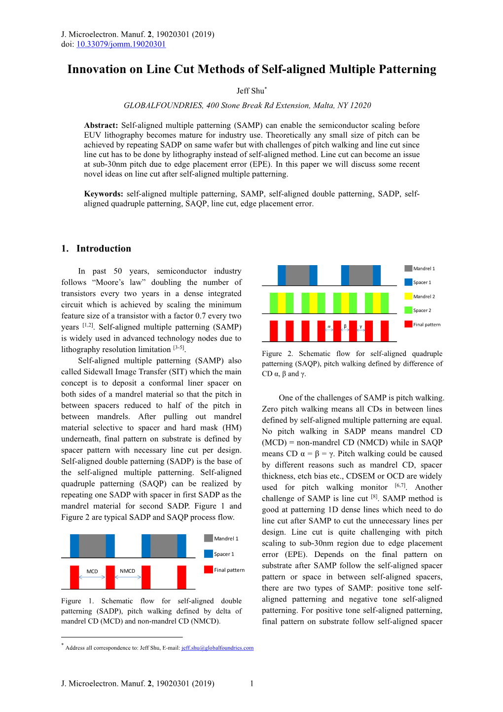 Innovation on Line Cut Methods of Self-Aligned Multiple Patterning