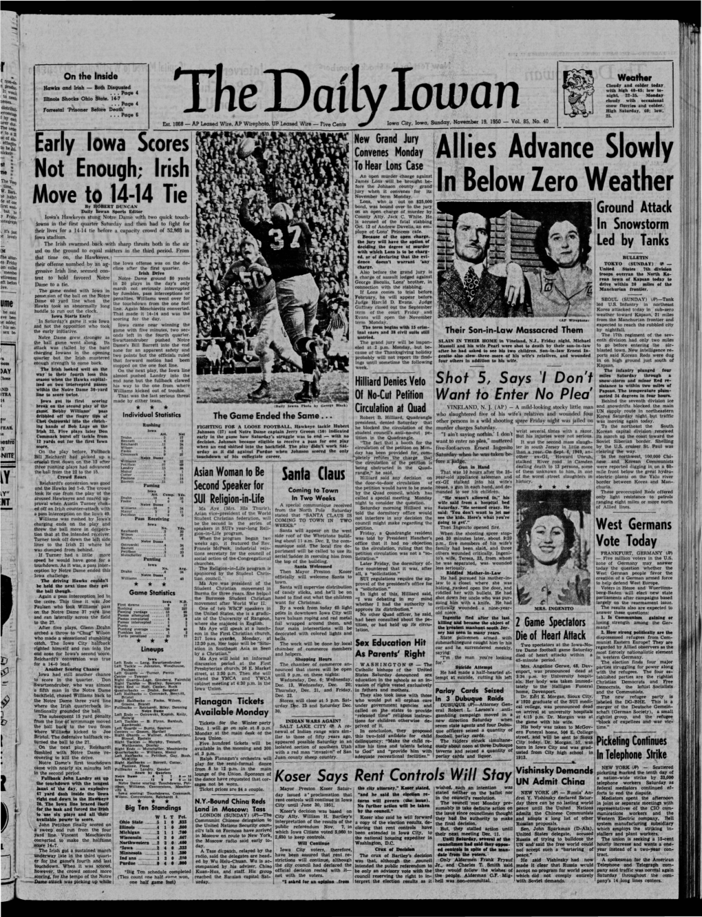 Daily Iowan (Iowa City, Iowa), 1950-11-19