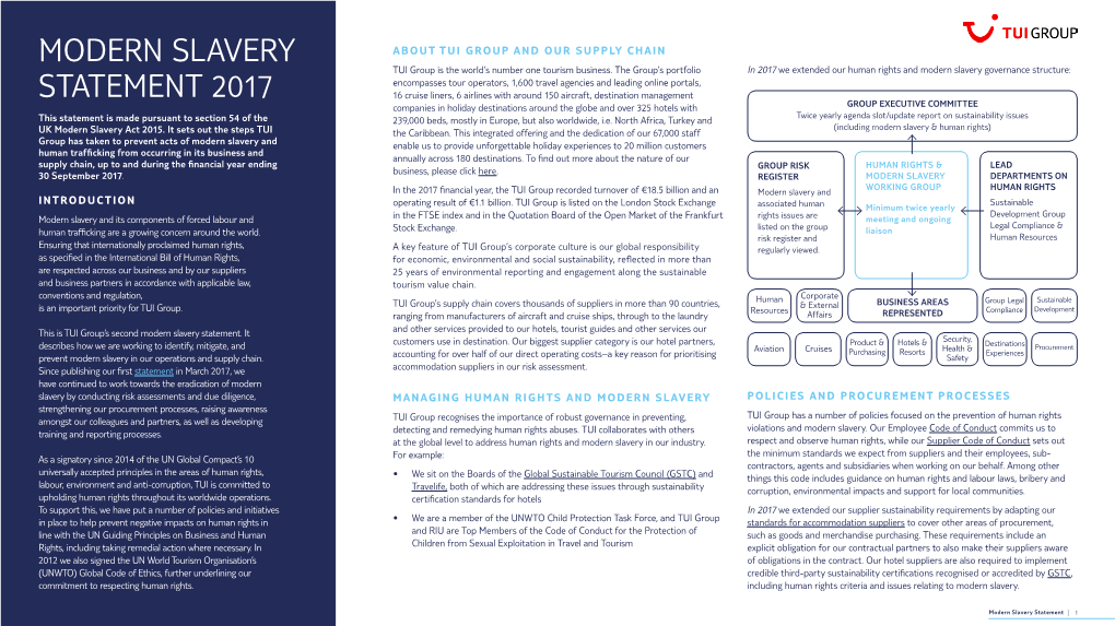 Modern Slavery Statement 2017