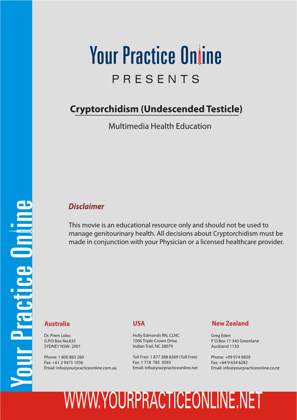 Cryptorchidism (Undescended Testicle) Multimedia Health Education