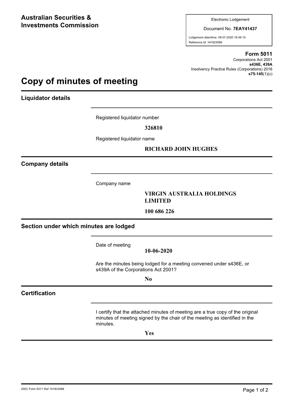 Minutes of 2 Nd COI Meeting