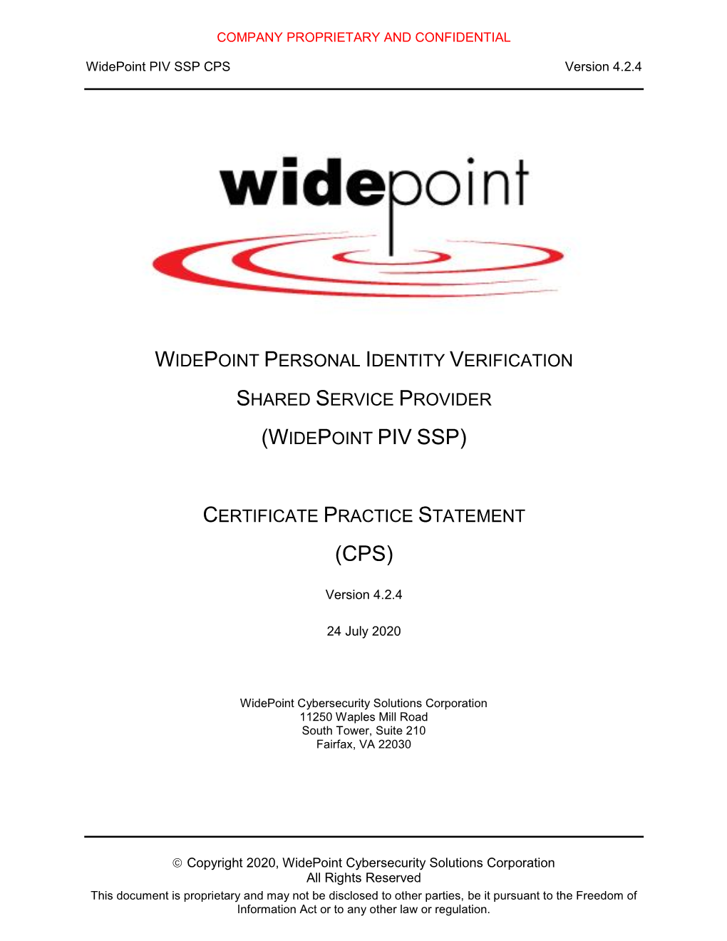 Widepoint Piv Ssp) (Cps