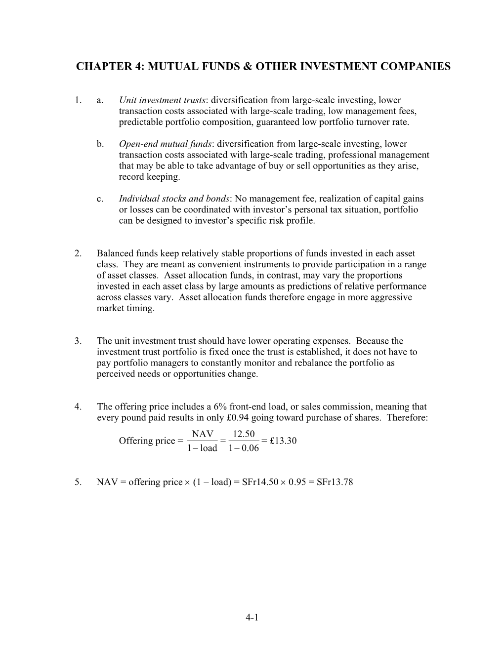 Chapter 4: Mutual Funds and Other Investment Companies s1