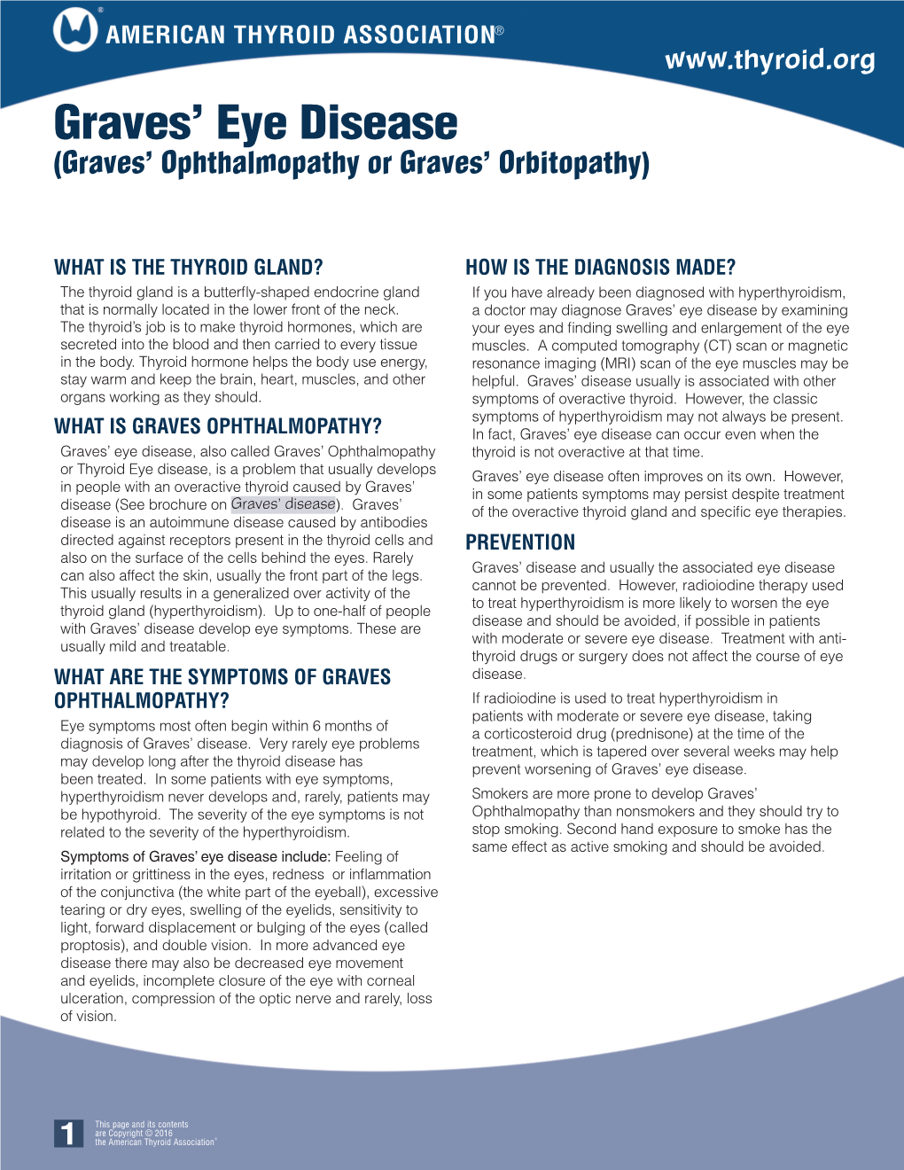 Graves' Eye Disease Brochure