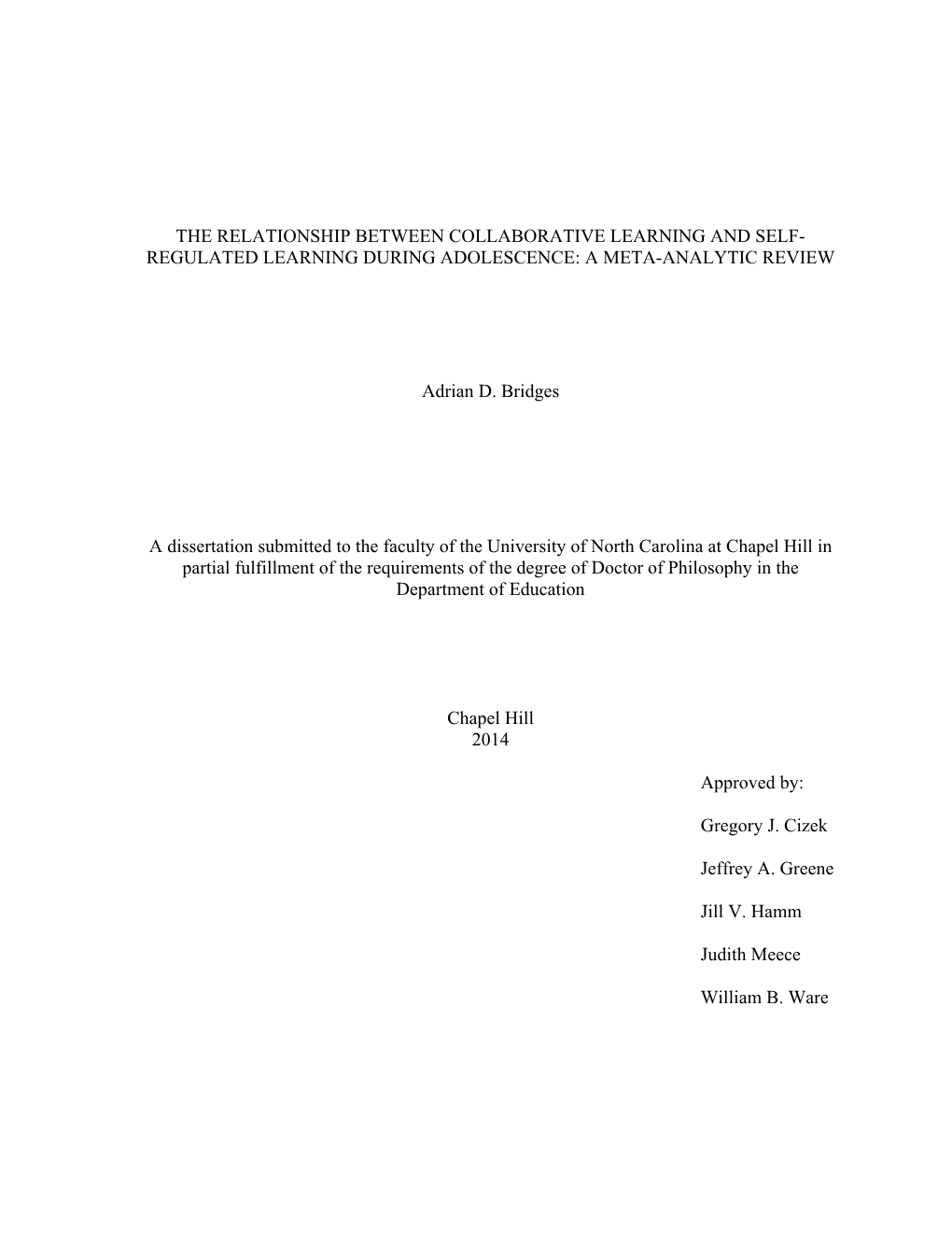 The Relationship Between Collaborative Learning and Self- Regulated Learning During Adolescence: a Meta-Analytic Review