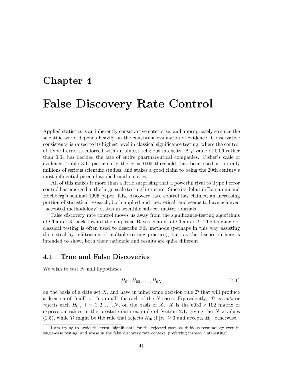 False Discovery Rate Control