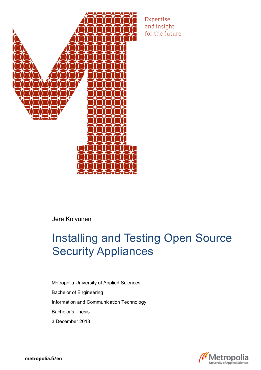 Installing and Testing Open Source Security Appliances