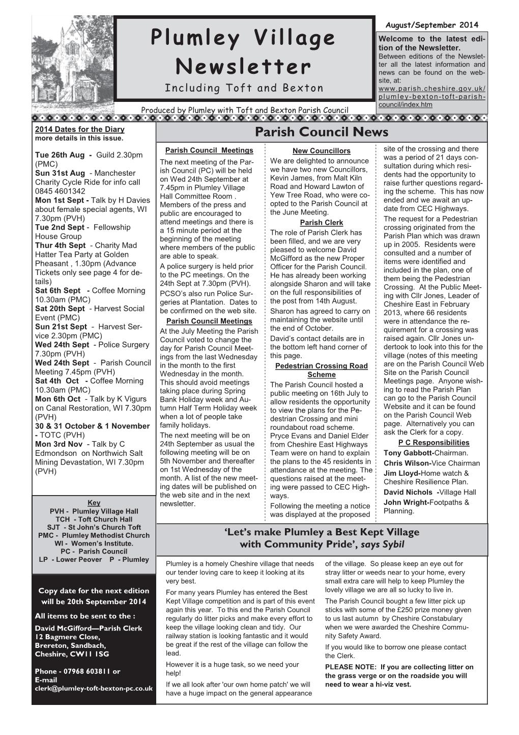 Plumley Village Newsletter