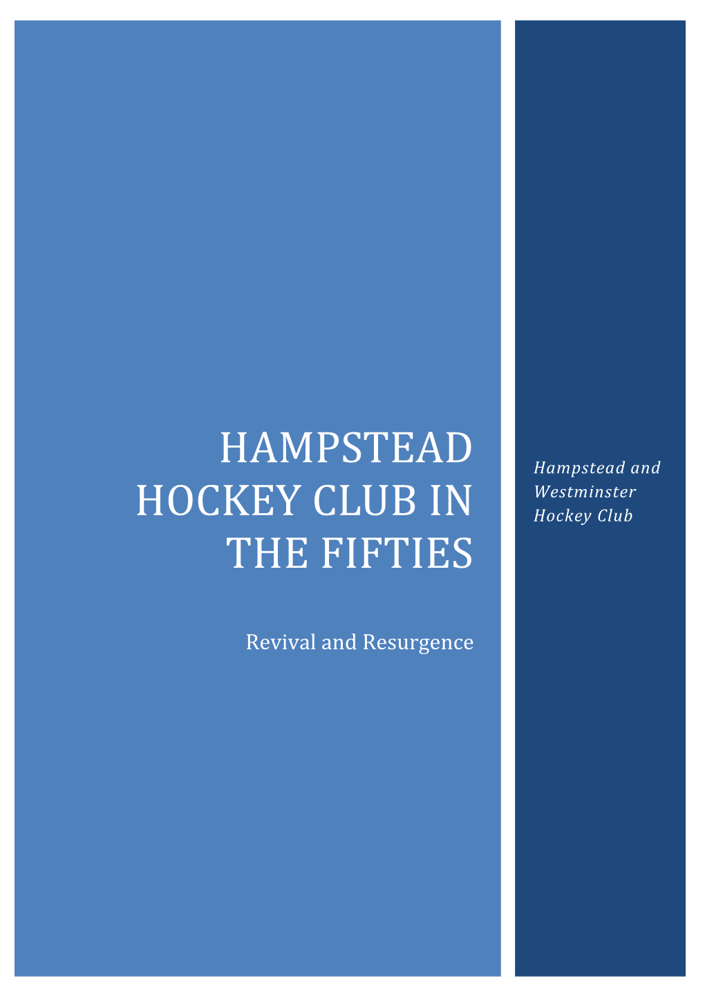 Hampstead Hockey Club in the Fifties
