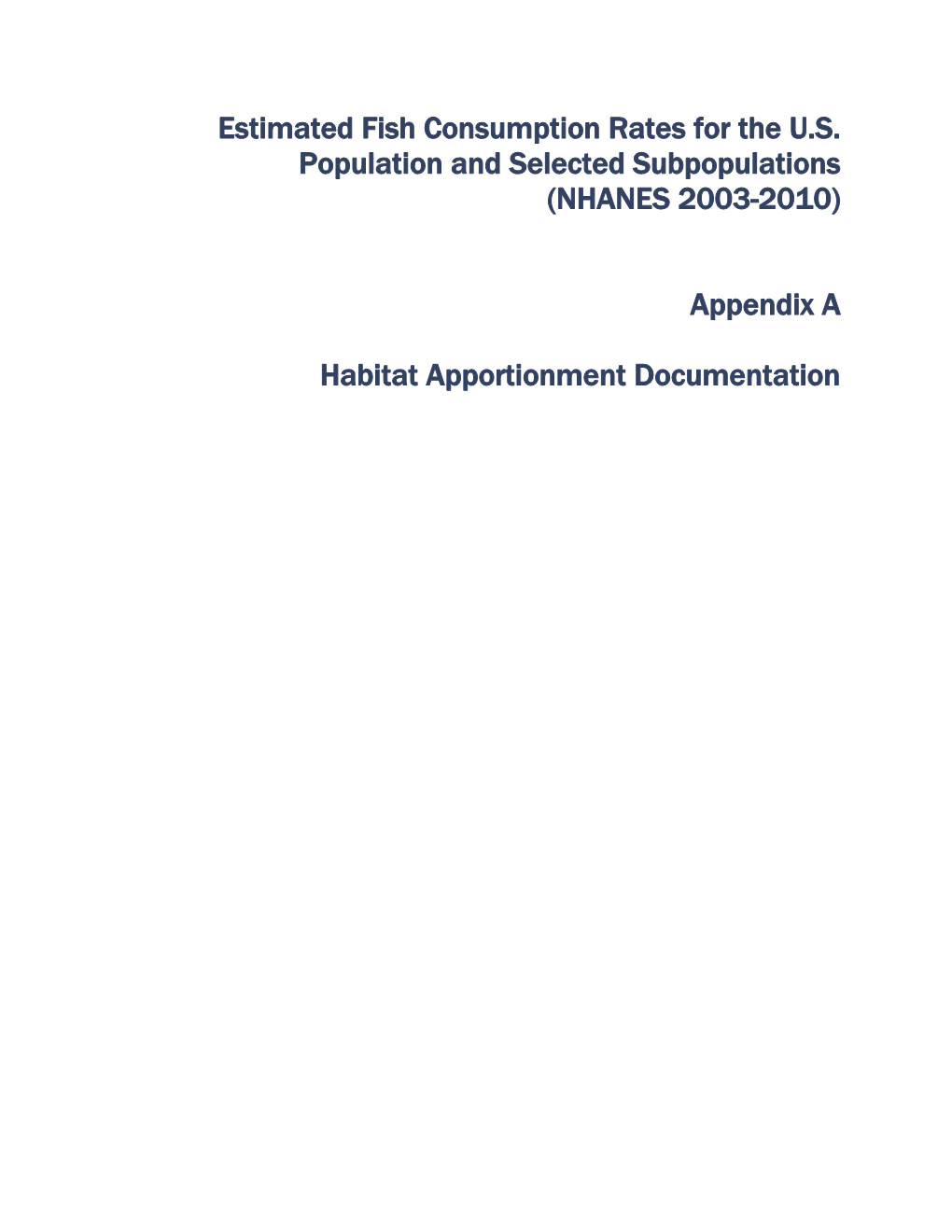 Appendix A: Habitat Apportionment Documentation (PDF)