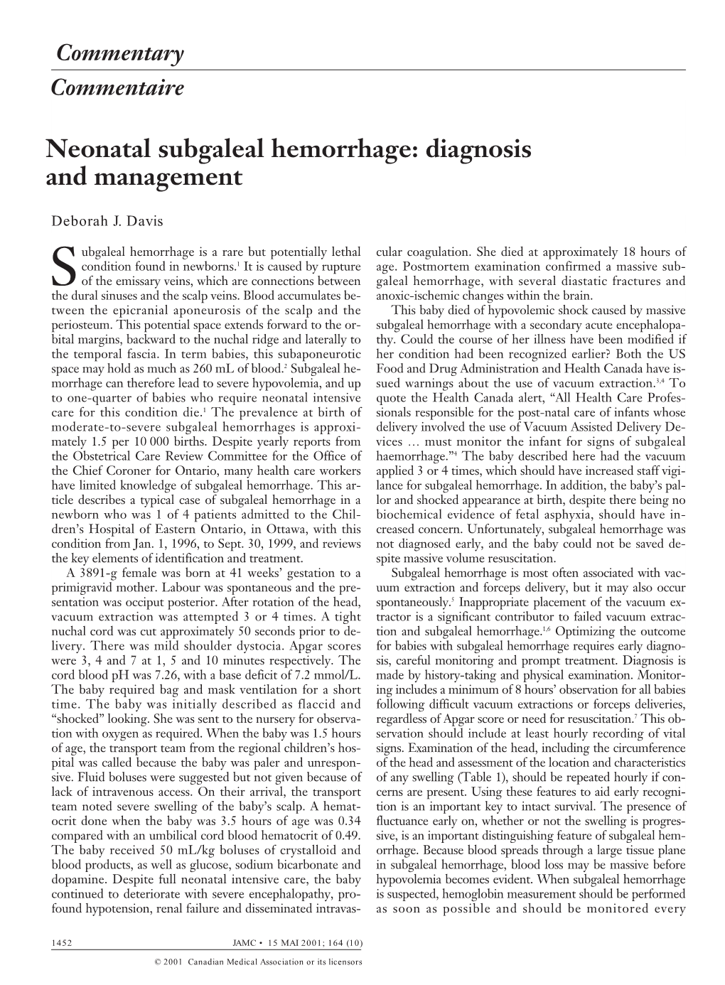 Neonatal Subgaleal Hemorrhage: Diagnosis and Management