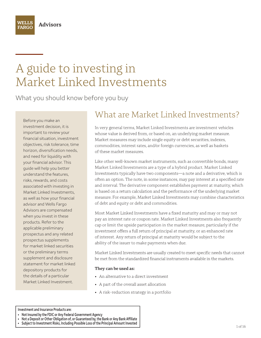 A Guide to Investing in Market Linked Investments What You Should Know Before You Buy