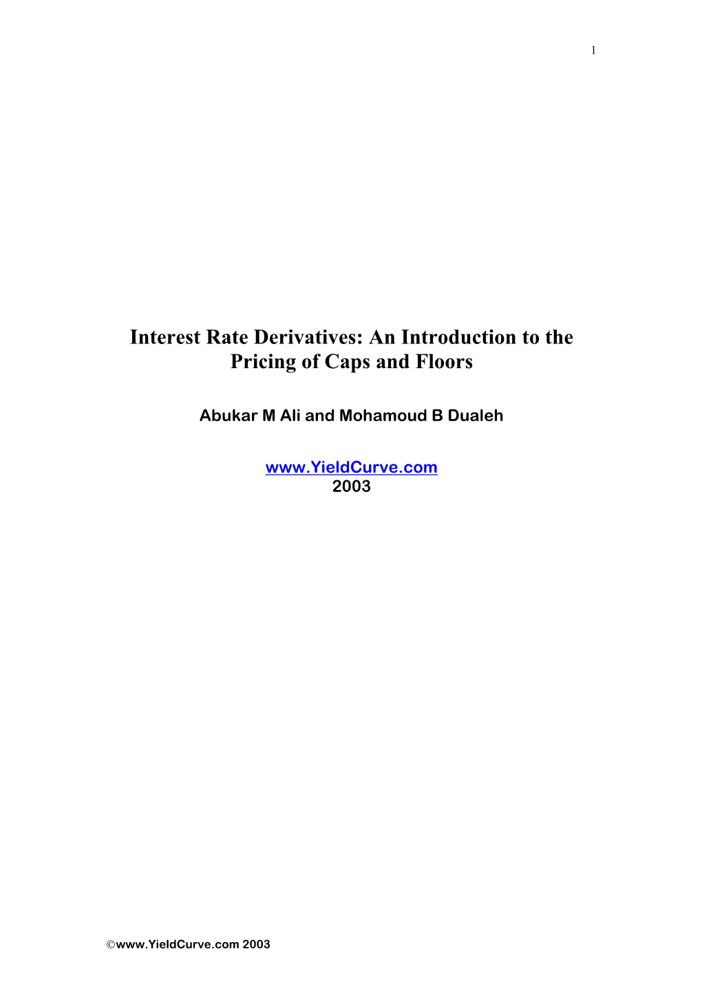 Short Term Interest Rate Options