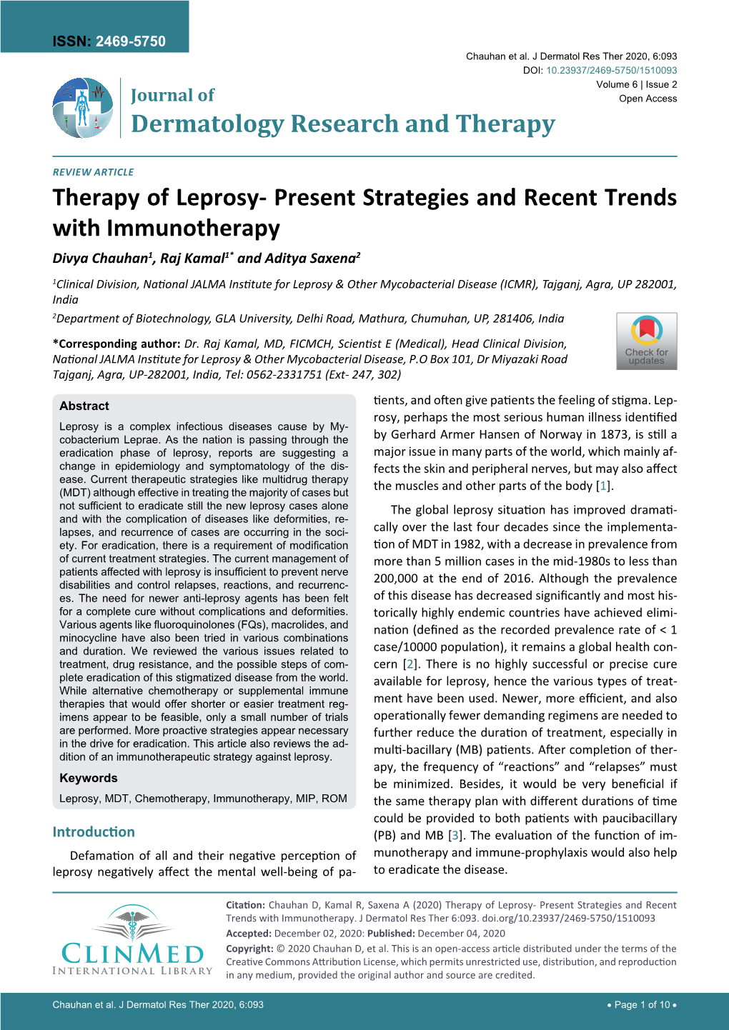 Therapy of Leprosy