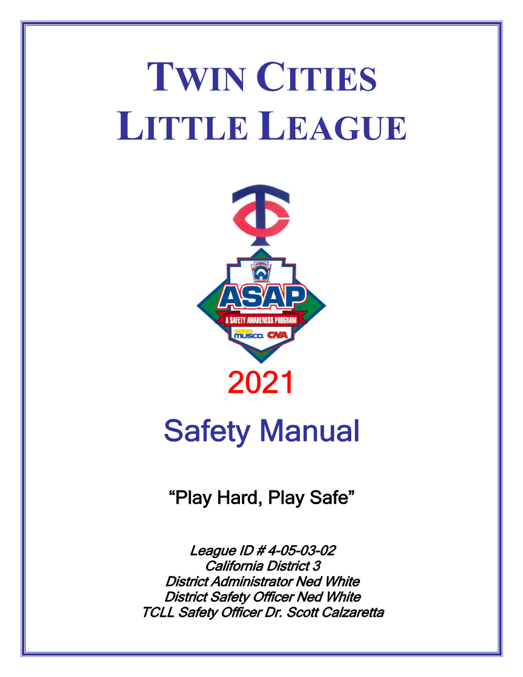 2021 TCLL Safety Manual-Red Tier