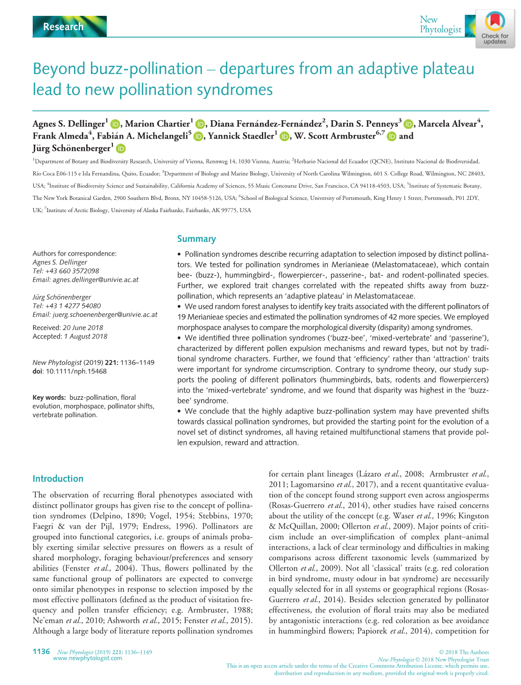 Beyond Buzz‐Pollination – Departures from An