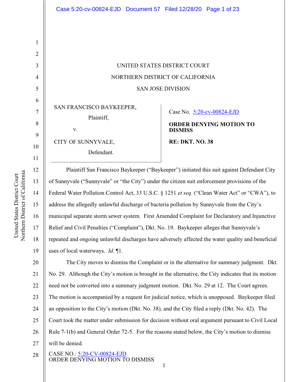 Case 5:20-Cv-00824-EJD Document 57 Filed 12/28/20 Page 1 of 23