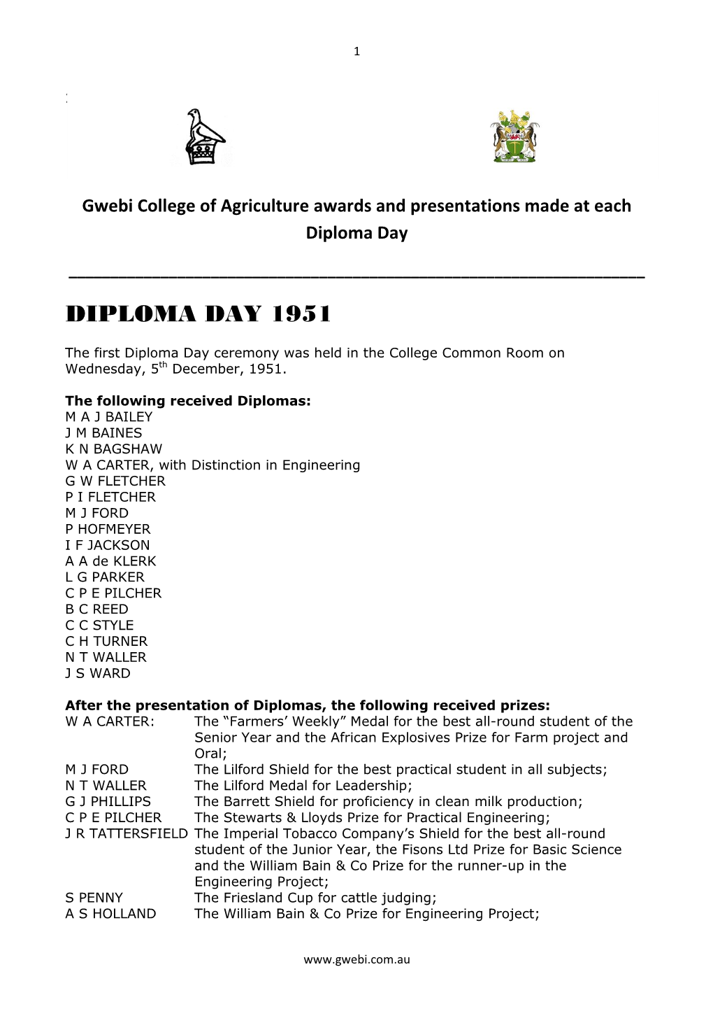 Diploma Day 1951