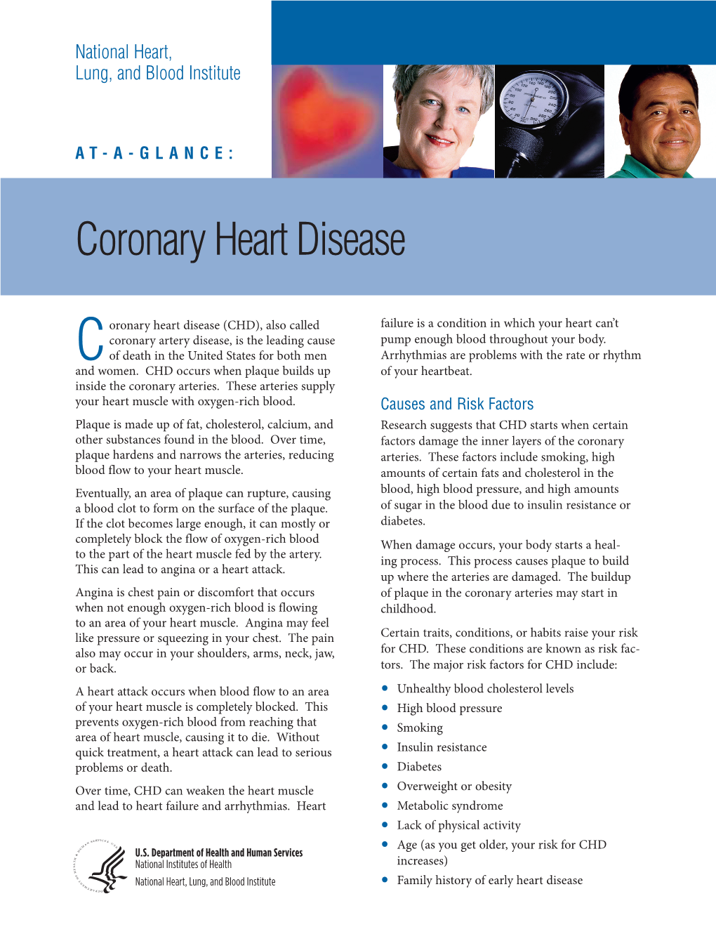 At a Glance: Coronary Heart Disease