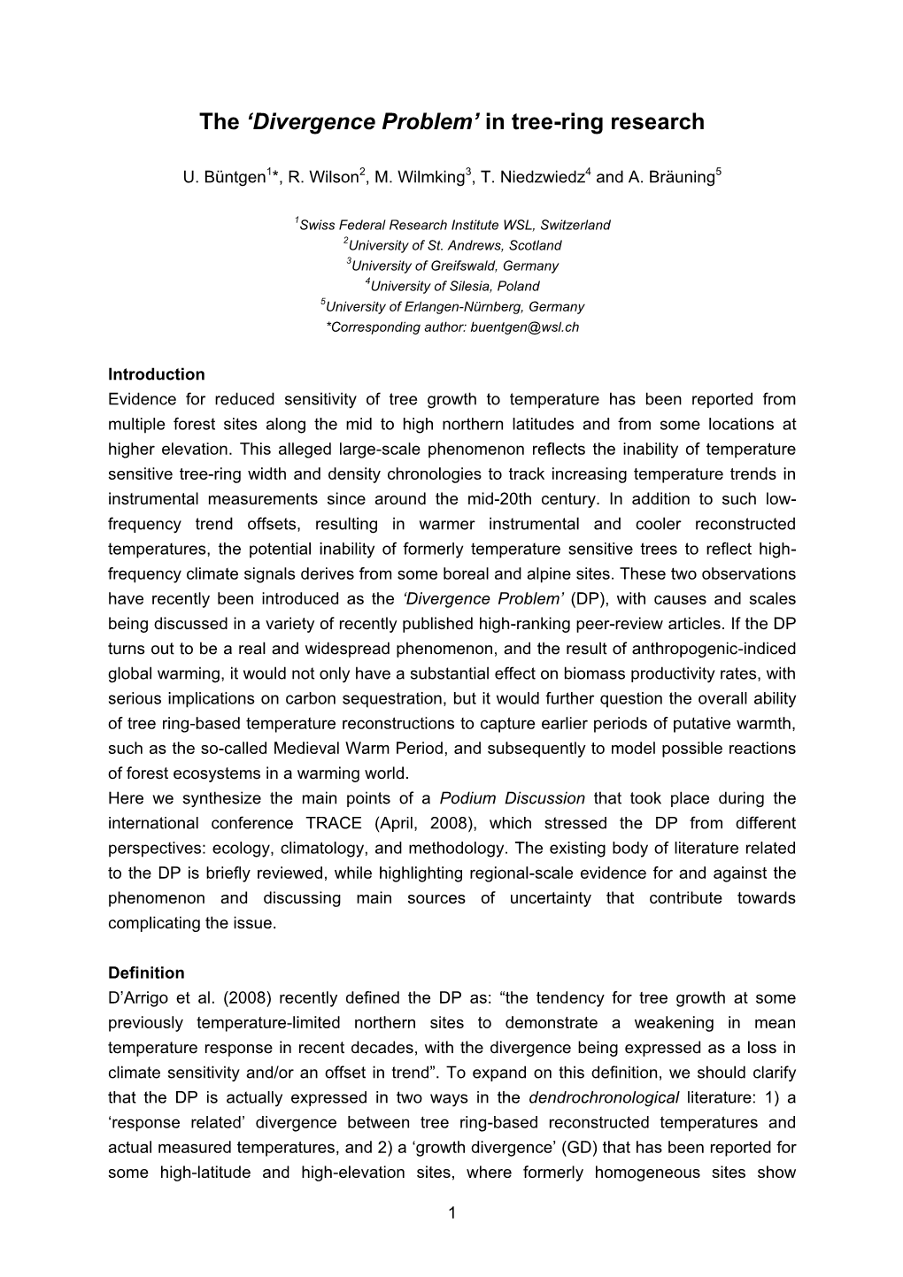 The 'Divergence Problem' in Tree-Ring Research