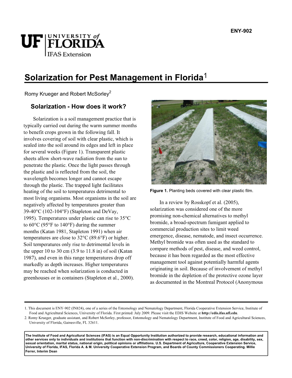 Solarization for Pest Management in Florida1