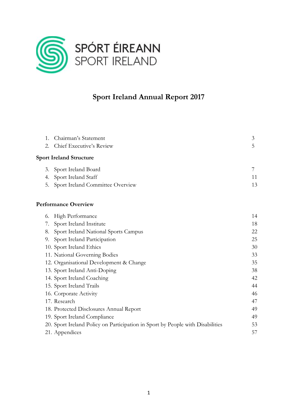 Sport Ireland Annual Report 2017