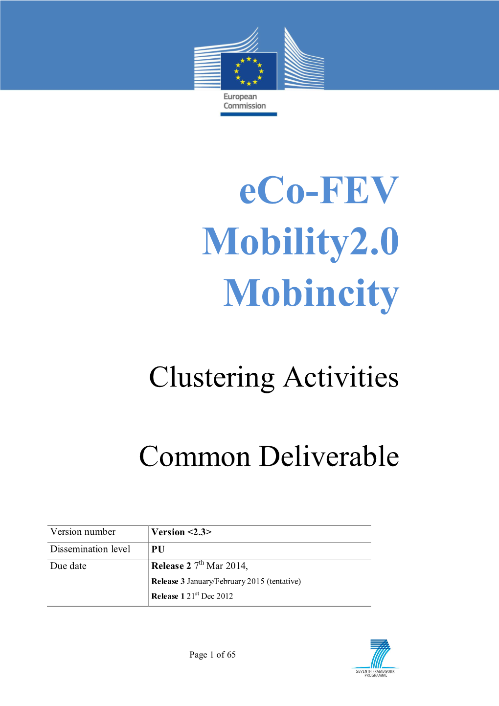 Deliverable Eco-FEV Mobility2 0 Mobincity Release2 V2.3