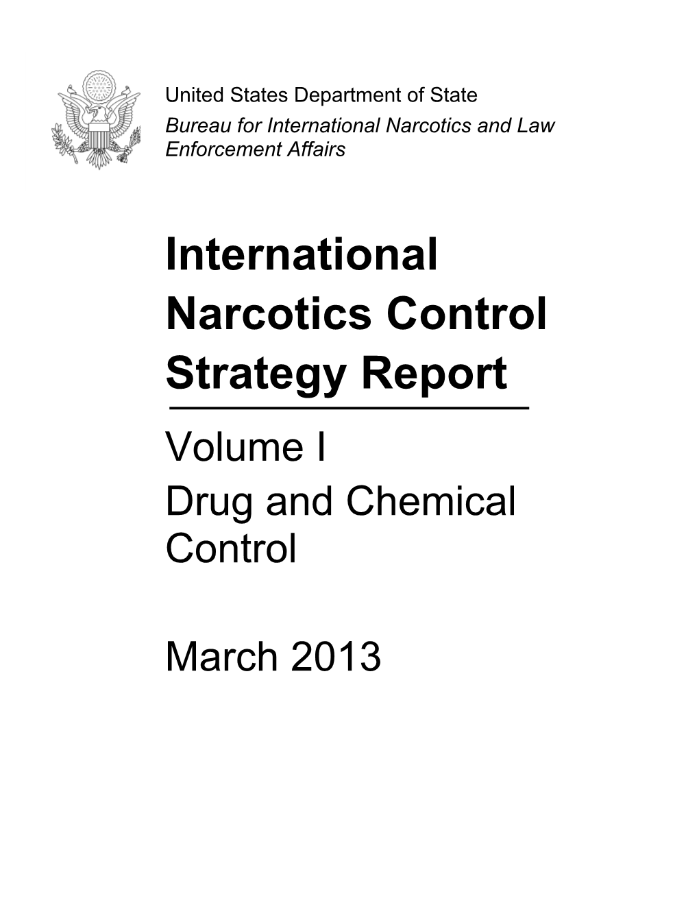 International Narcotics Control Strategy Report