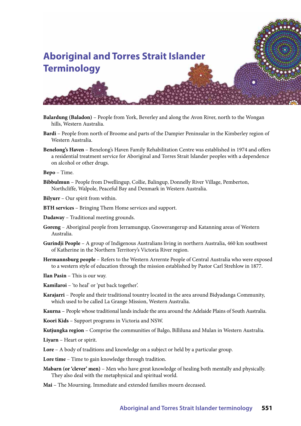 Aboriginal and Torres Strait Islander Terminology