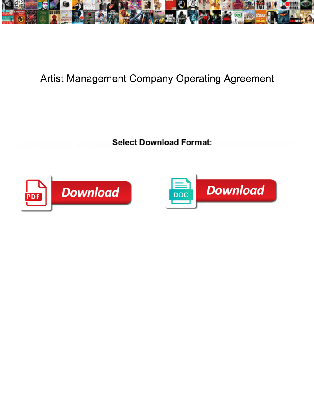 Artist Management Company Operating Agreement