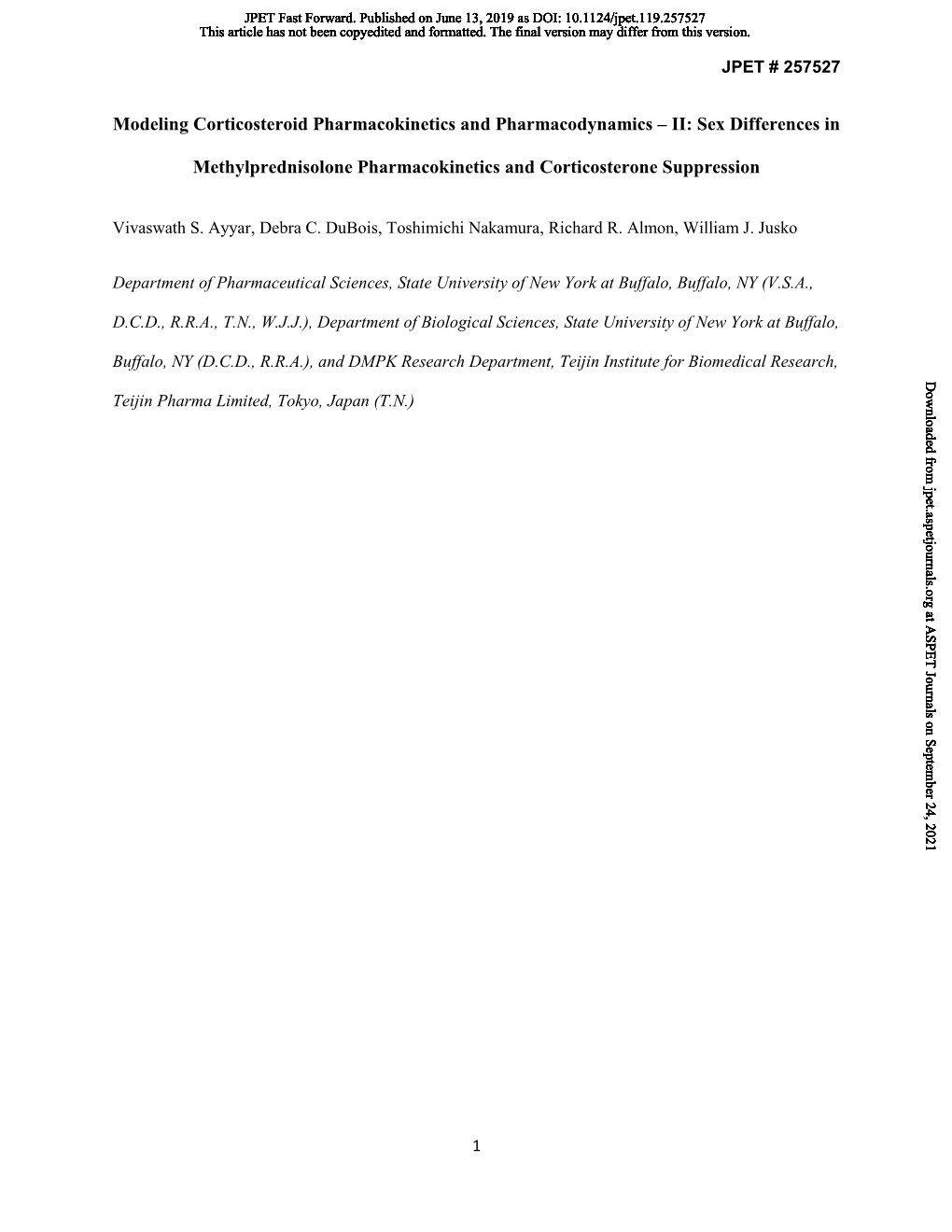 Modeling Corticosteroid Pharmacokinetics and Pharmacodynamics – II: Sex Differences In