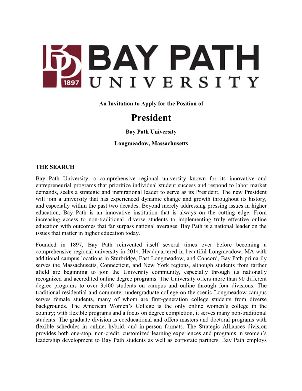 President Bay Path University Longmeadow, Massachusetts