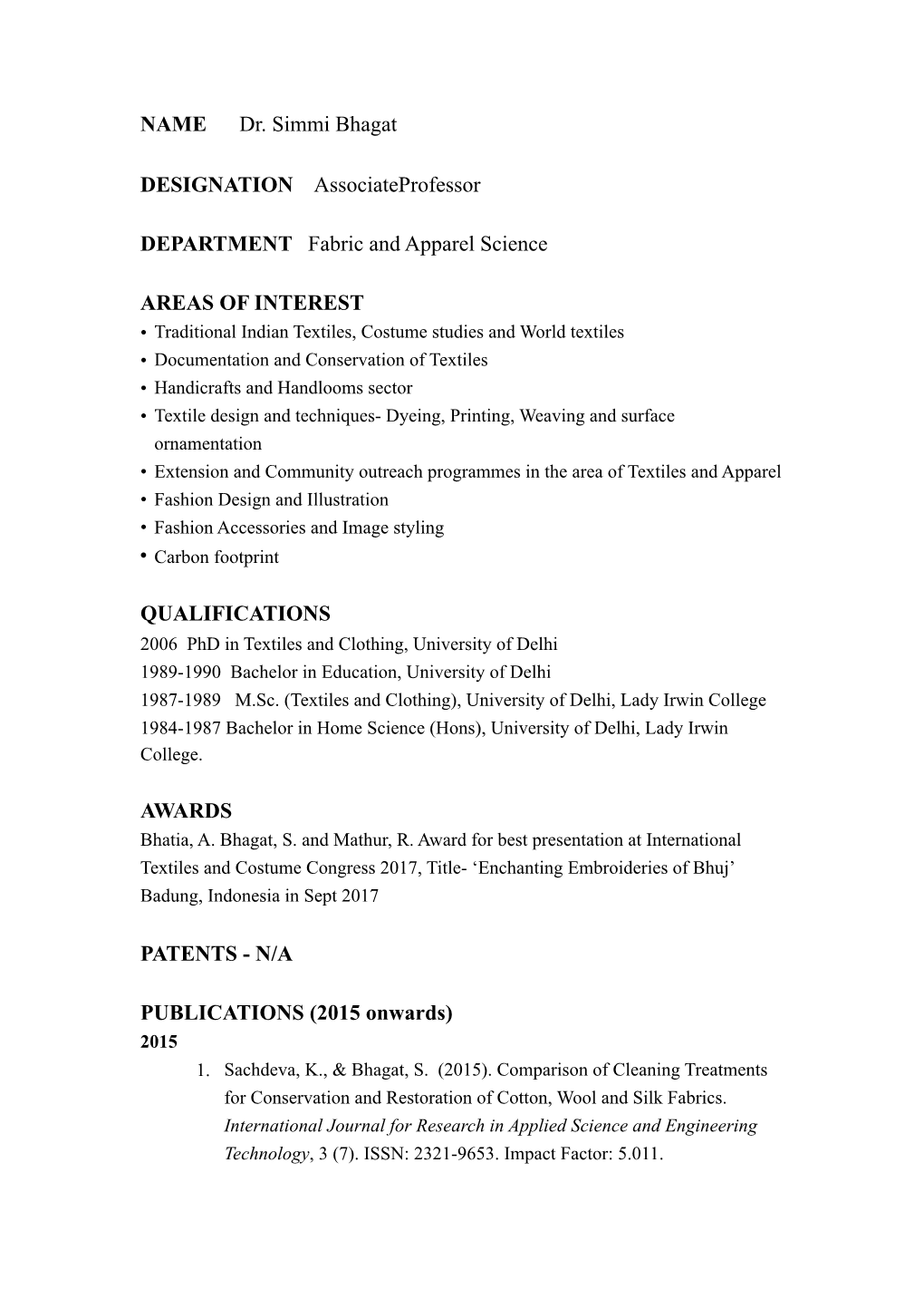 FAS Faculty Profile Template